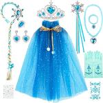 Blauwe Tulen Frozen Elsa Gevlochten Kinder Haar accessoires met motief van Halloween voor Meisjes 