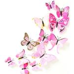 Roze 3D muurstickers met motief van Vlinder 