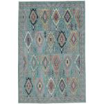 Petrolkleurige Wollen Perzische tapijten 
