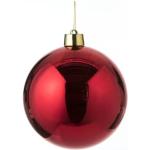 1x Grote kunststof kerstbal rood 25 cm - Groot formaat rode kerstballen
