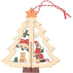 Multicolored Houten Kersthangers met motief van Ornament in de Sale 
