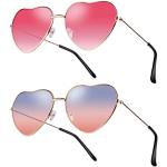 Retro Roze Metalen Vierkante zonnebrillen  in Onesize voor Dames 
