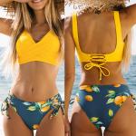Sexy Oranje Polyester Gewatteerde Bikini's  voor de Zomer  in maat XXL voor Dames 