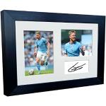 2022/23 Kevin De Bruyne Manchester City Triple Gesigneerd 12x8 A4 Foto Foto Frame Voetbal Voetbal Poster Gift
