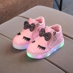 Multicolored Strass LED / Oplichtend / Gloeiend LED sneakers & Lichtgevende Sneakers  voor de Herfst met Klittenbandsluitingen met Strass voor Babies 