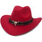 Retro Rode Wollen Cowboyhoeden 58 voor Dames 