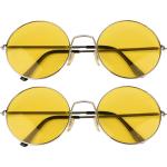 Gele Bloemen Ronde zonnebrillen  in maat XL voor Dames 