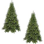 2x stuks luxe kunst kerstbomen/kunstbomen 120 cm met 196 takjes