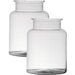 2x stuks transparante home-basics vaas/vazen van glas 25 x 19 cm