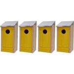 4x Gele vogelhuisjes voor kleine vogels 26 cm