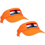 4x stuks oranje supporter / Koningsdag zonneklep / pet met Hollandse vlag en leeuw