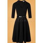 Zwarte Polyester vintage chic for topvintage Chique jurken  voor een Stappen / uitgaan / feest  in maat M met Driekwart mouwen voor Dames 
