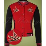 Rode Rockabilly College jackets voor Dames 