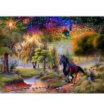 Multicolored Strass Schilderijen met motief van Paarden 