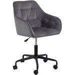 AC Design Furniture Bentley bureaustoel, H: 88,5 x B: 59 x D: 58,5 cm, donkergrijs/zwart, fluweel/metaal, 1 stk.