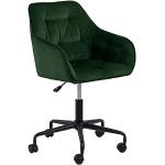 AC Design Furniture Bentley Bureaustoel, H: 88,5 x B: 59 x D: 58,5 cm, groen/zwart, fluweel/metaal, 1 st.