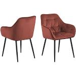 AC Design Furniture Bentley eetstoel, polyester, rood, L: 55 x W: 58 x H: 83 cm