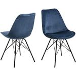 Moderne Marine-blauwe Metalen Design stoelen 2 stuks 