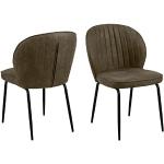 Moderne Olijfgroene Gestoffeerde Design stoelen 2 stuks 