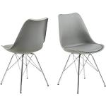 Moderne Lichtgrijze Metalen Design stoelen 4 stuks 