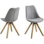 Scandinavische Lichtgrijze Houten Gestoffeerde Design stoelen 2 stuks 