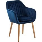 Donkerblauwe Houten Gebreide Design stoelen 