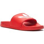 Rode Rubberen adidas Adilette Slip-on sneakers  voor de Zomer met Instap 