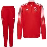 Rode Polyester adidas Ajax Amsterdam Gebreide Trainingspakken 