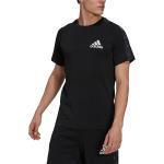 Zwarte Polyester Stretch adidas Ademende Fitness-shirts  in maat S voor Heren 