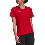 Rode adidas Entrada V-hals T-shirts V-hals  in maat XS Sustainable voor Dames 