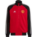 Rode Fleece adidas Manchester United F.C. Trainingsjacks  in maat L in de Sale 