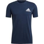 Blauwe Polyester adidas Ademende Fitness-shirts  in maat S voor Heren 