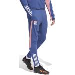 Blauwe Polyester adidas Olympique Sportbroeken  in maat S met motief van Lyon in de Sale 