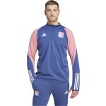 Blauwe Polyester adidas Olympique Overhemden   in maat XS met motief van Lyon in de Sale 