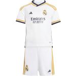 Witte Polyester adidas Real Madrid Kinder v-hals T-shirts  in maat 92 met motief van Madrid 