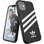 adidas Telefoonhoesje ontworpen voor iPhone 12 Mini Case, 5,4 inch, Drop Getest Cases, Shockproof Verhoogde Edges, Originelen Gegoten PU Beschermhoes, Zwart en Wit
