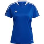 Blauwe Polyester adidas Voetbalshirts Ronde hals  in maat S voor Dames 