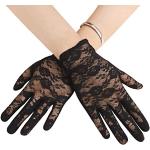 Zwarte Kanten Handwas winddichte Ademende Fietshandschoenen  voor een Bruiloft  voor de Zomer  in Onesize met motief van Fiets voor Dames 