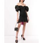 Zwarte Zijden Alexander McQueen Geplooide Peplum jurken Off-shoulder halslijn  in maat L in de Sale voor Dames 