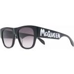 Zwarte Alexander McQueen Oversized zonnebrillen met motief van Graffiti voor Heren 