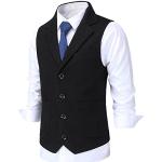 Zwarte Tweed Gilets  voor een Bruiloft  in maat 4XL voor Heren 