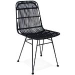 Zwarte Rotan Design stoelen 