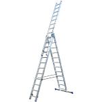 Alumexx Schuifladder 3-delig - staande ladder - combinatieladder - uittrekbare ladder - aluminium ladder - multifunctionele ladder - multifunctionele ladder - dubbele spijlen ladder (3 x 12 treden)