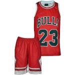 Amdrabola Chicago Michael Jordan Basketbal kindertricot bouwpakket, wit, rood, zwart, kom met shorts basketbalfans (4-13 jaar)