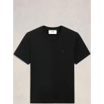 Zwarte Jersey Ami Paris Gebreide T-shirts met ronde hals Ronde hals  in maat L voor Dames 