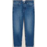 Donkerblauwe Ami Paris Geplooide Low waist jeans Tapered voor Heren 