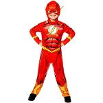 Amscan - Kinderkostuum The Flash, bedrukte overall met hoofddeksel, 100% gerecyclede materialen, serie, DC Super Heroes, themafeest, carnaval