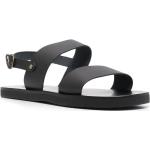 Zwarte Kalfsleren Ancient Greek Sandals Platte sandalen  in 40 met Gespsluiting Sustainable voor Heren 