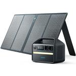 Anker 535 Solar Generator, PowerHouse 512 Wh met 1 100W-zonnepaneel, energiecentrale met LiFePO4, 4 110V-AC-uitgangen, 60W-USB-C-uitgang met PD, ledlamp voor kamperen, campers en stroomuitval