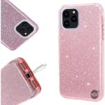 Roze Siliconen HEM iPhone 12 hoesjes type: Flip Case met Glitter 